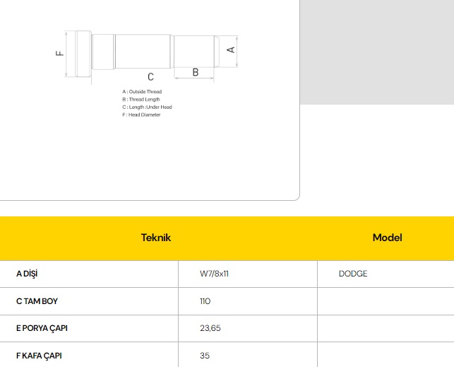BİJON AS 900 ARKA KALIN DİŞ -R-